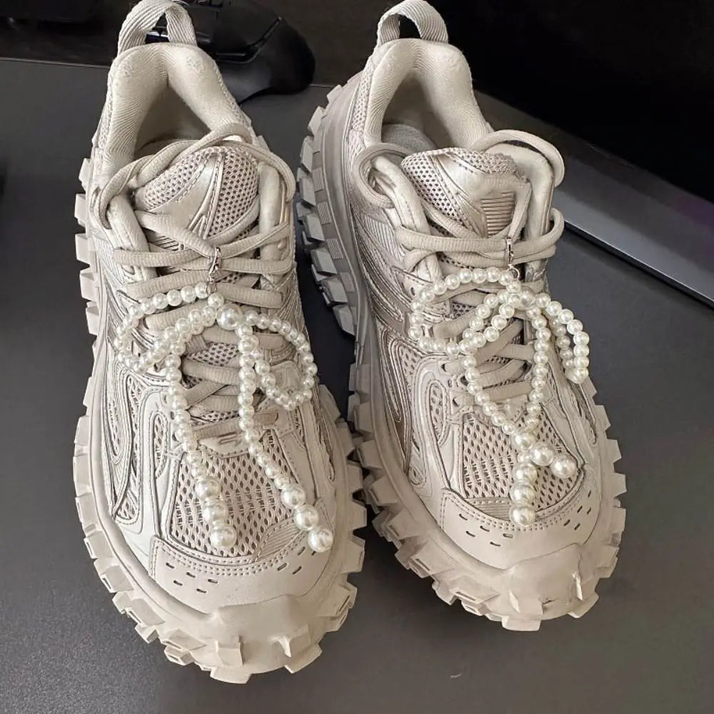Elegant Pearl Bow Pendant Keychain for Handmade Sneakers ATHLEXES