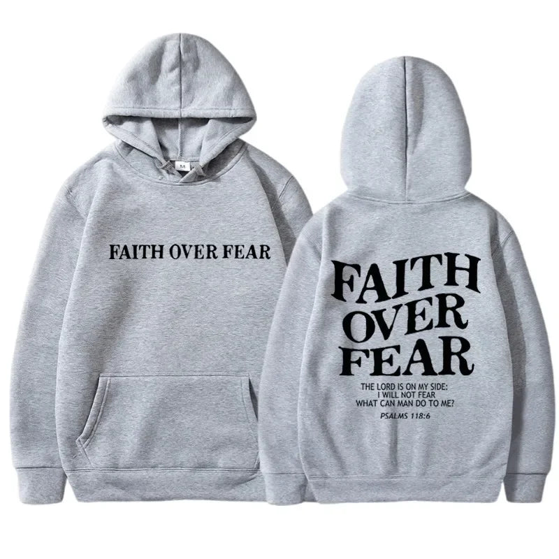 Faith Over Fear Inspirational Graphic Hoodie ATHLEXES