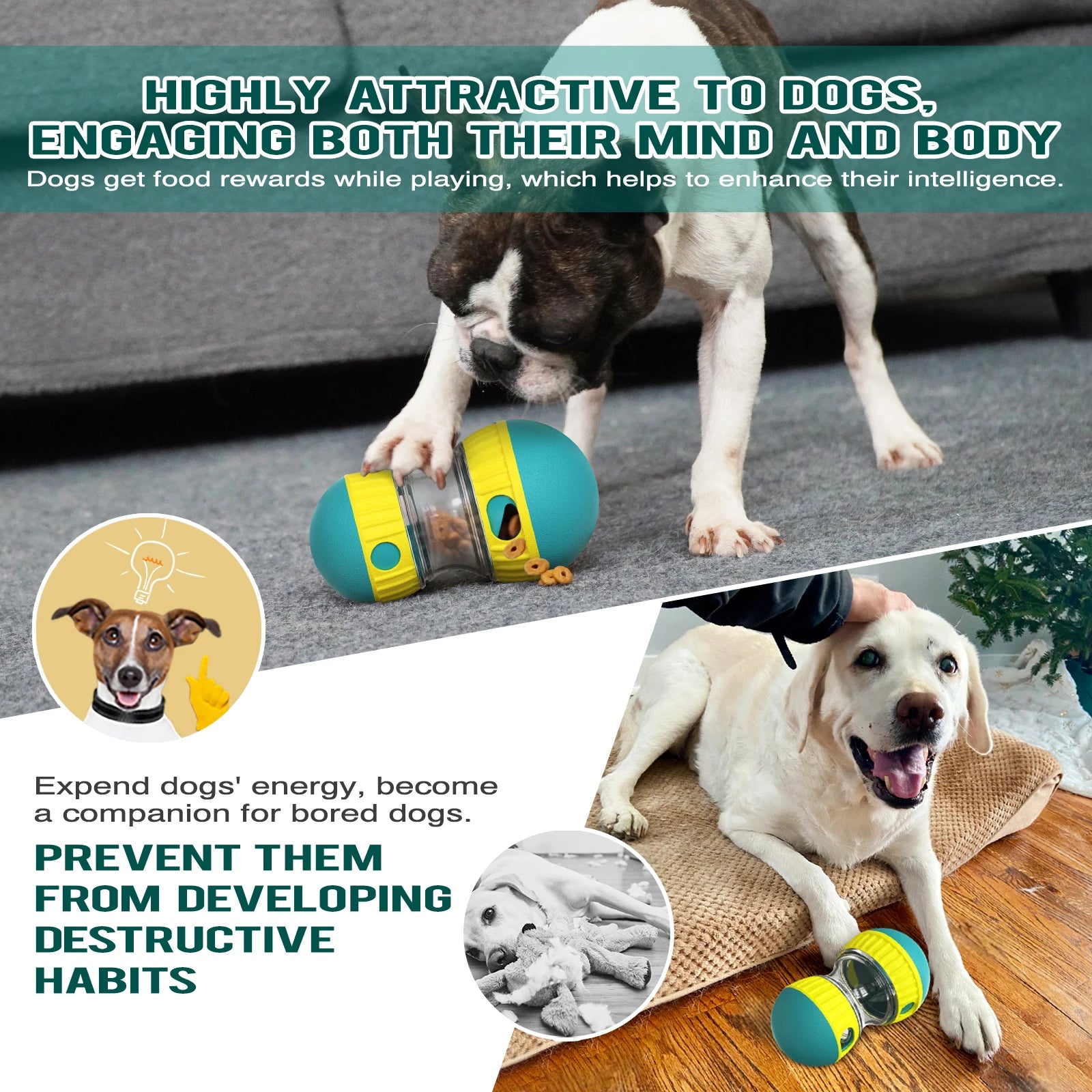 SmartFeed Interactive Dog Puzzle Ball ATHLEXES