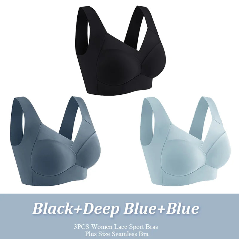 LuxeFit Seamless Plus Size Wireless Bras Set ATHLEXES