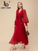 Elegant Red Chiffon Party Dress for Women ATHLEXES