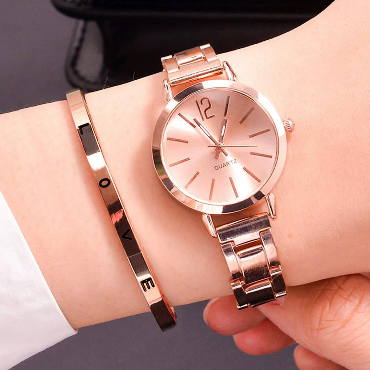 Elegant Duo Gold Bracelet Watches for Women ATHLEXES