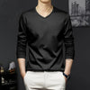 Autumn New Promotion Ice Silk Men's V-Neck Casual Top 2023 ATHLEXES