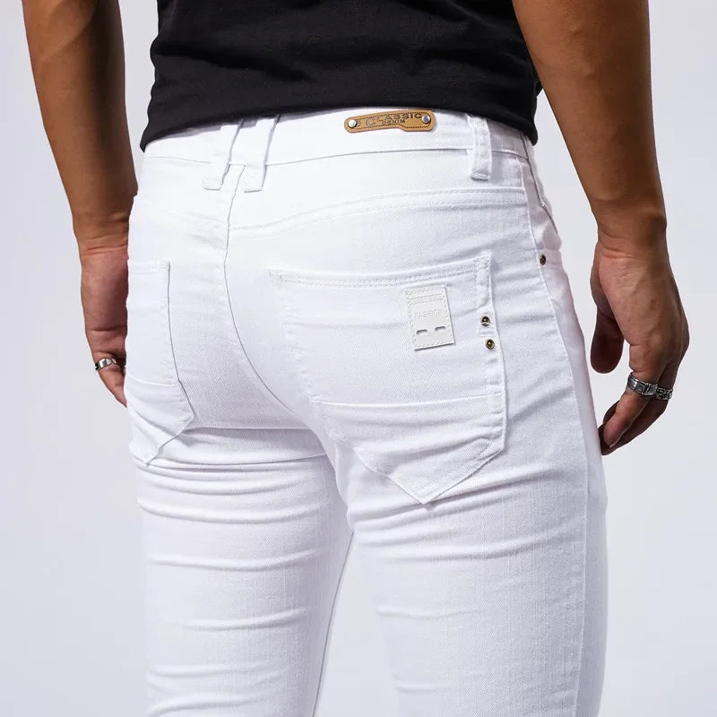 Urban Style Slim Fit White Denim Jeans ATHLEXES