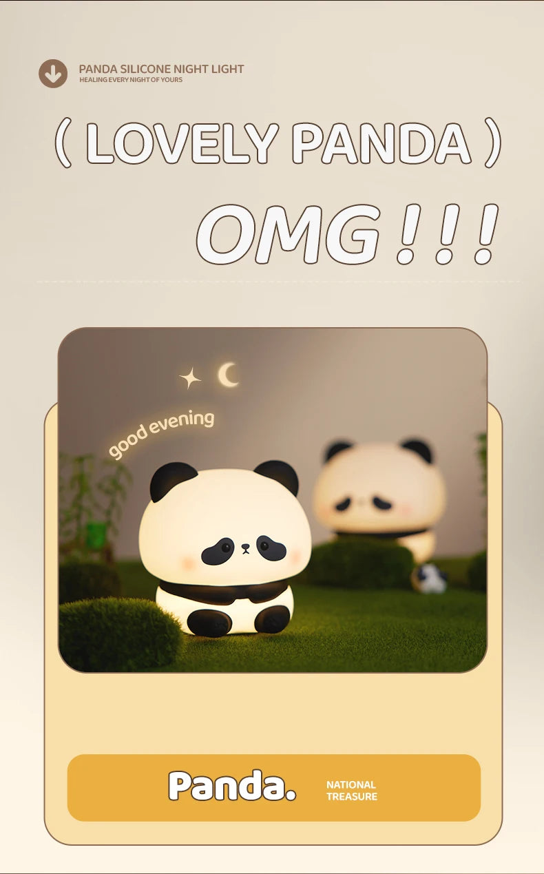 Panda Glow LED Night Light for Kids' Rooms ATHLEXES