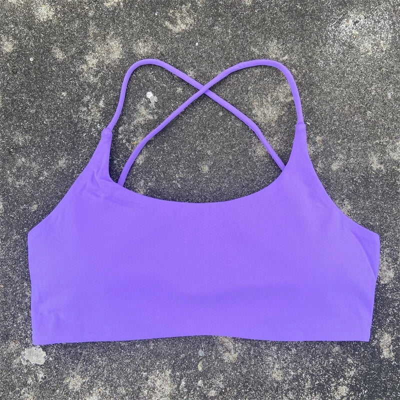 ChicFit Women's Yoga Sports Bra with Cross Back Design ATHLEXES