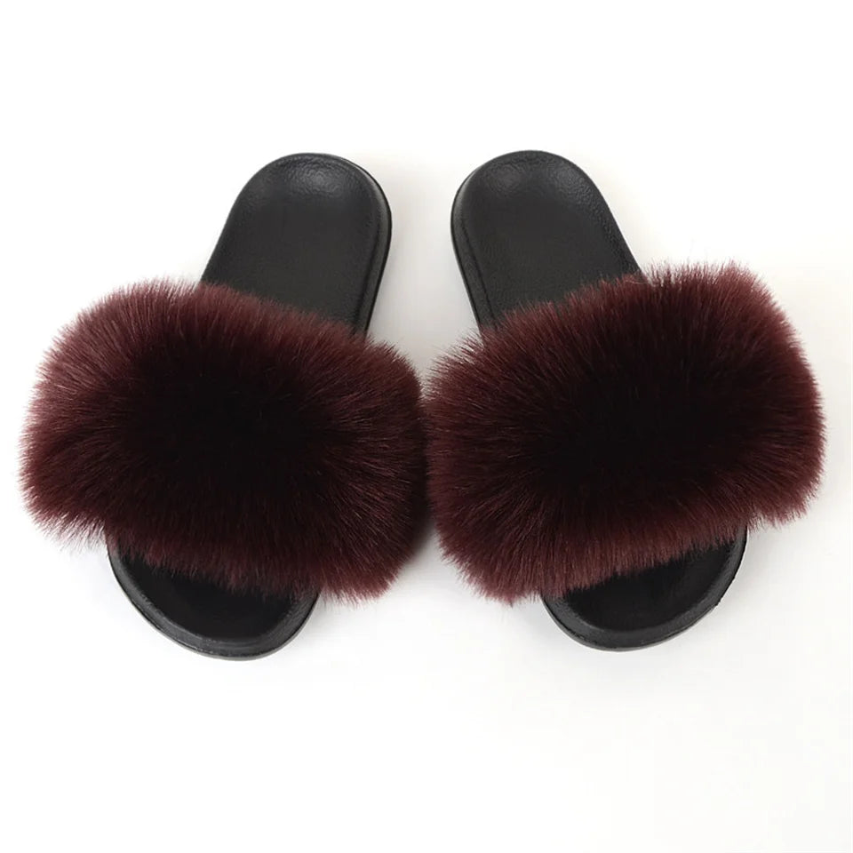 Luxury Faux Fur Slides for Women - Summer Comfort ATHLEXES