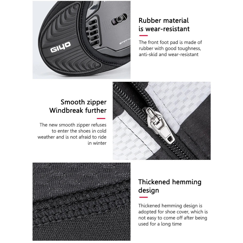 GIYO Windproof Waterproof Fleece Cycling Shoe Covers for All Seasons ATHLEXES