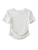 Harajuku Ruched Side Cotton Crew Neck Tee ATHLEXES