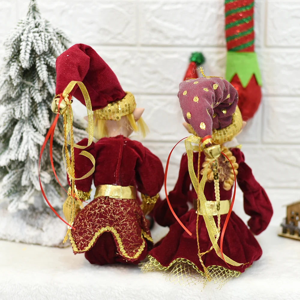Elf Couple Plush Dolls: Festive Tree Ornaments ATHLEXES