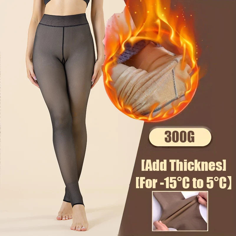 Winter Elegance Plus Size Translucent High Waist Tights ATHLEXES