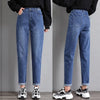 Chic Elastic High Waist Baggy Harem Jeans for Women ATHLEXES