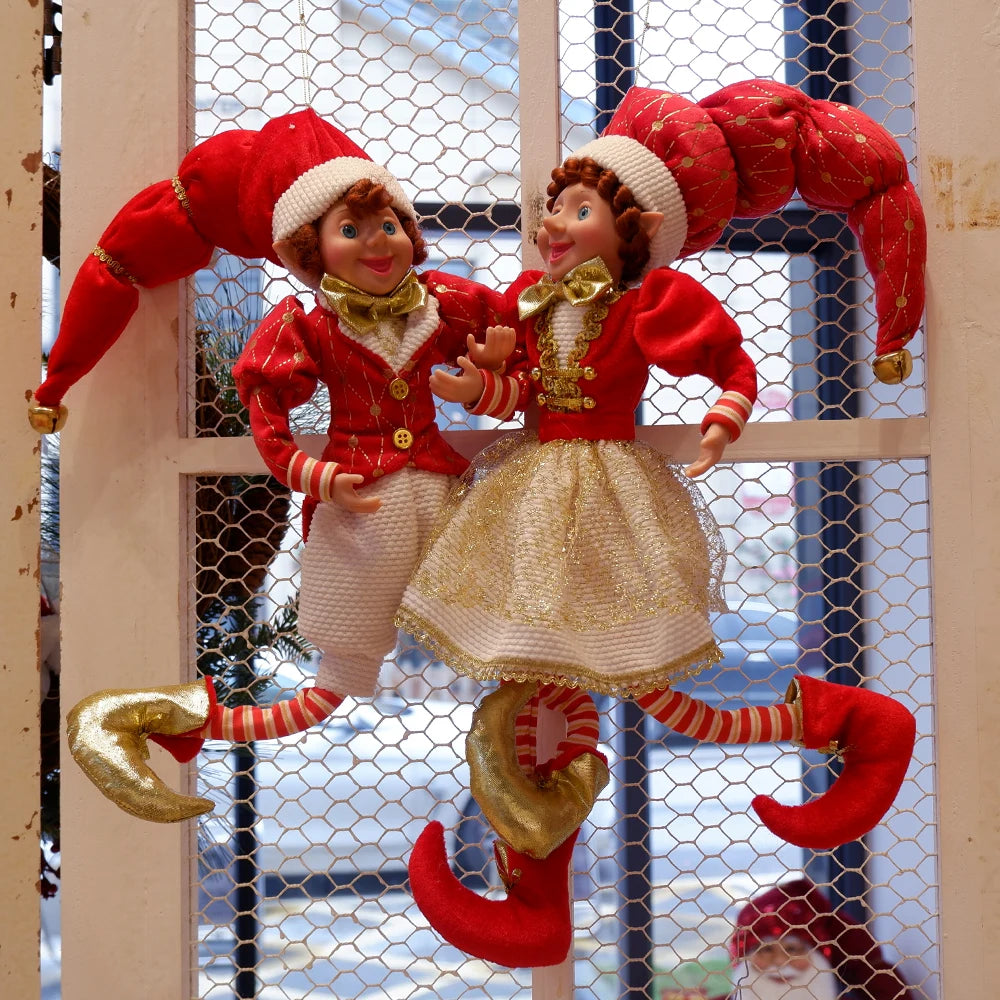 Elf Couple Plush Dolls: Festive Tree Ornaments ATHLEXES