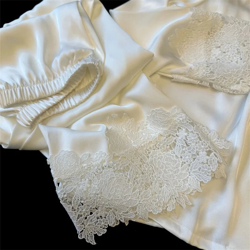 SilkDream Lace Satin Women's Pajama Set ATHLEXES