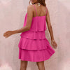 Chic Ruffle Tiered Chiffon Mini Dress for Summer ATHLEXES