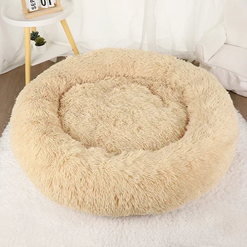 Cats Bed House Donut Round Sofa Supplies Winter Pet Accessories Warm Products Cushions Basket Kitten Mat For Cat Dog Beds ATHLEXES