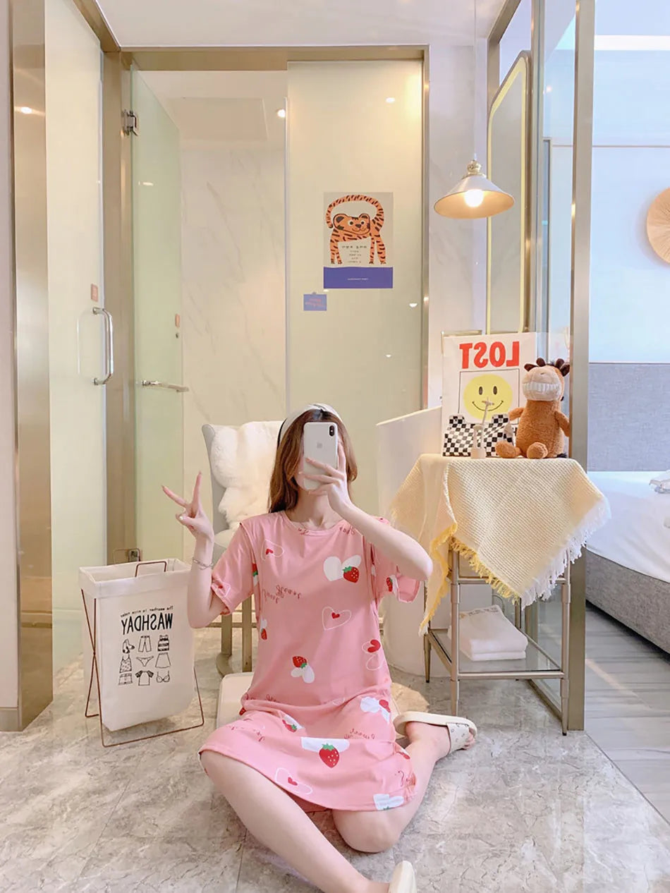 Comfortable Cartoon Maternity Nightwear Dress ATHLEXES