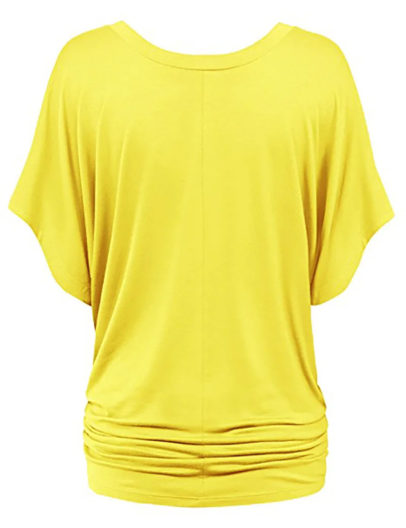 Chic Summer V-Neck Batwing Tee for Women S-5XL ATHLEXES