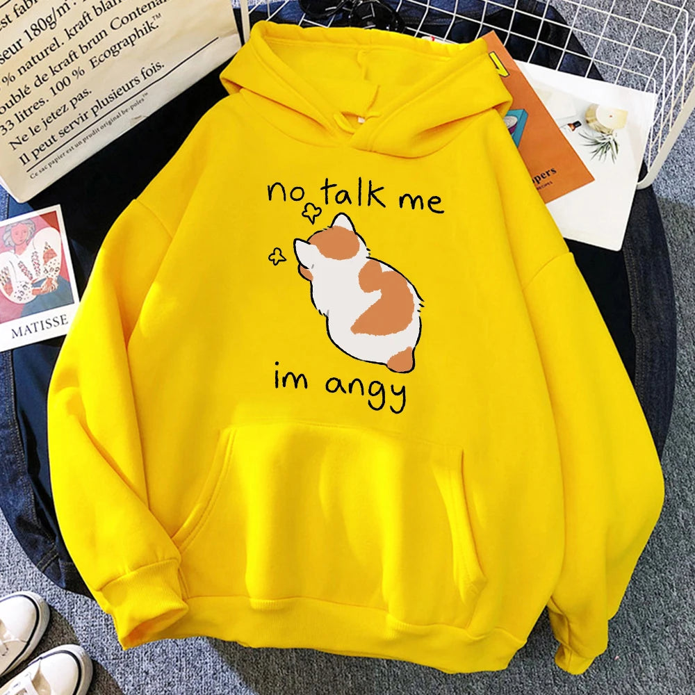 Cute Cat Print Oversized Hoodie for Women ATHLEXES