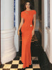 Chic Hollow Backless Maxi Dress with Metal Buckle ATHLEXES