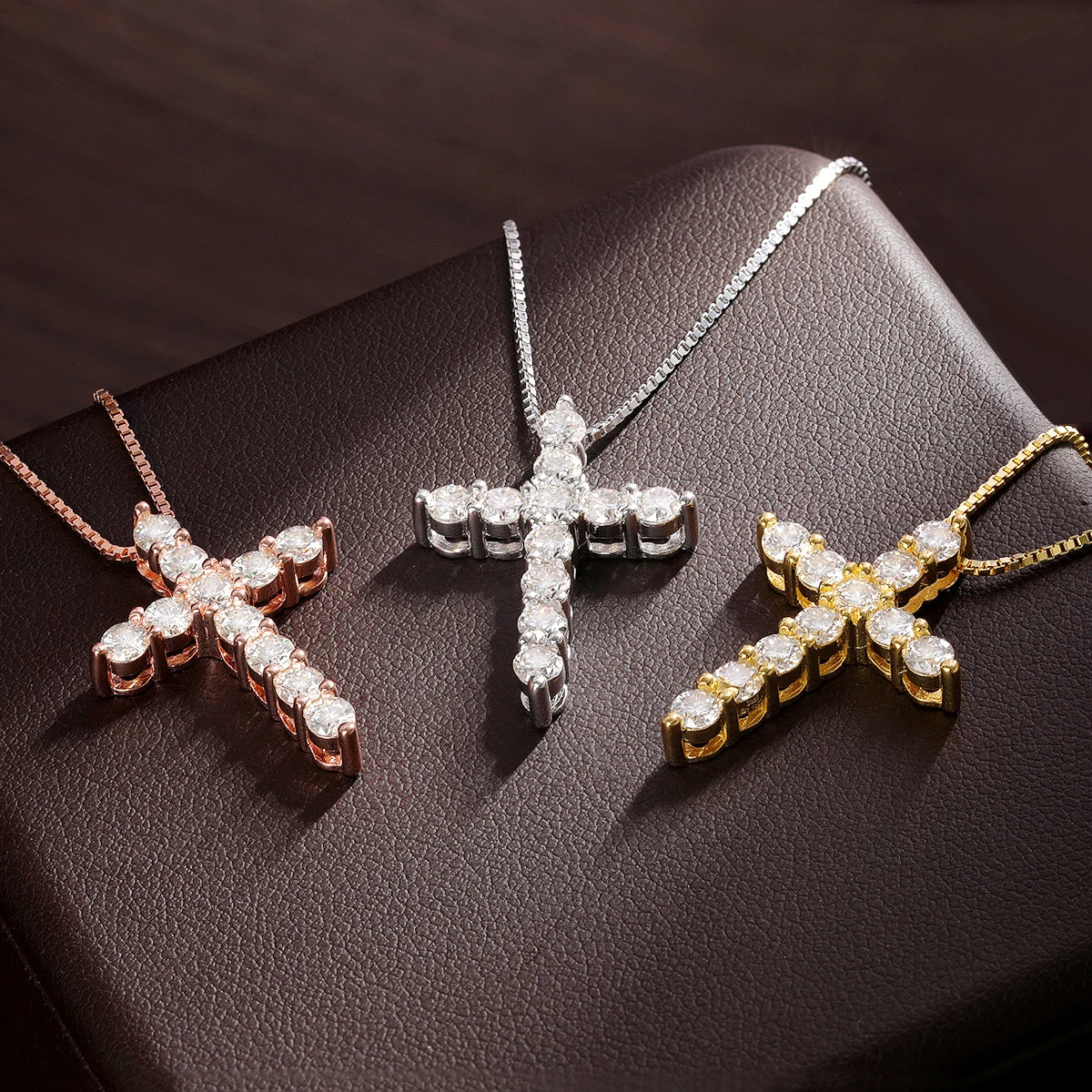 Moissanite Luxe Cross Pendant Necklace ATHLEXES