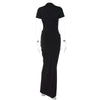 Elegant V-Neck Side Slit Maxi Dress for Women ATHLEXES