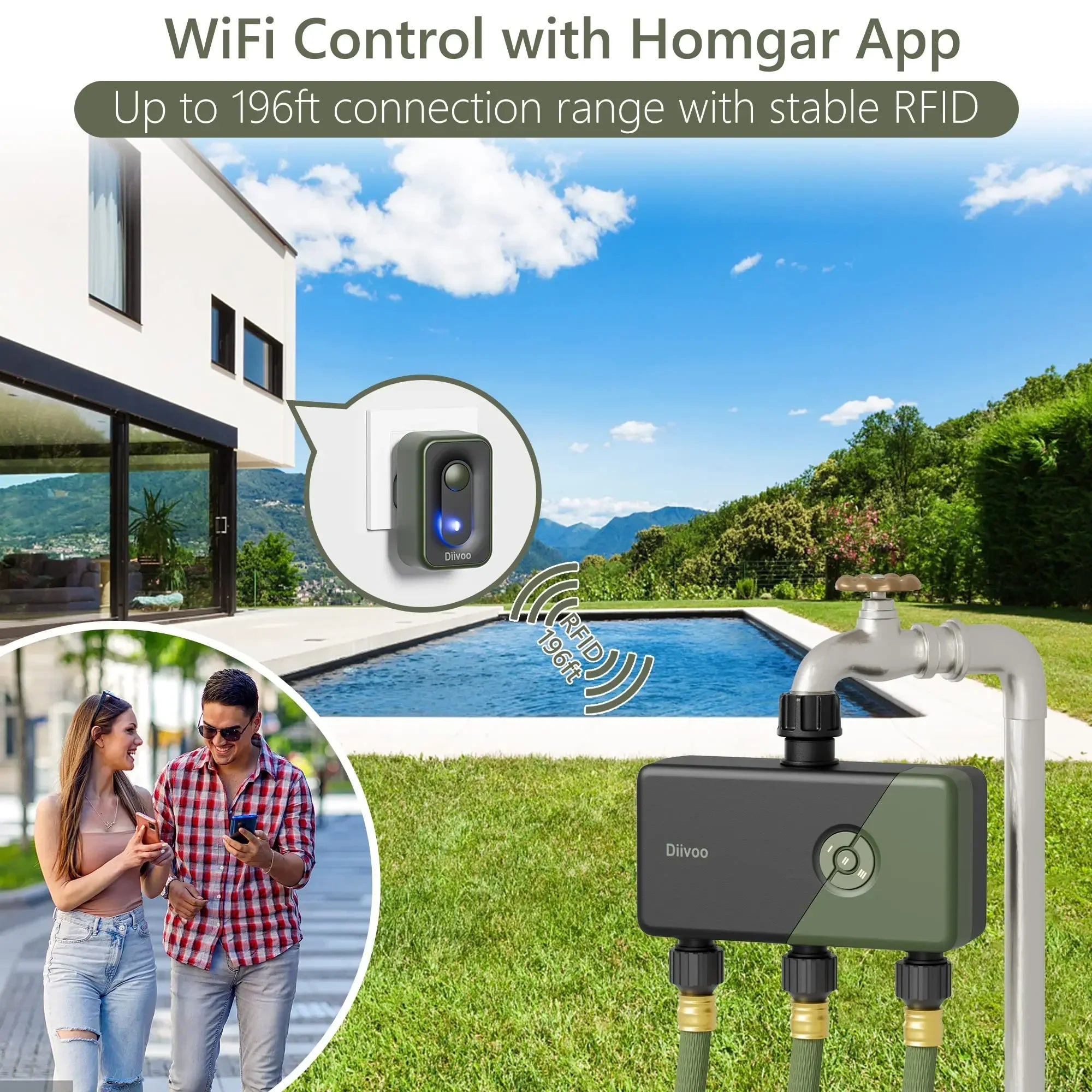 Diivoo Smart WiFi Garden Irrigation Timer with Alexa ATHLEXES