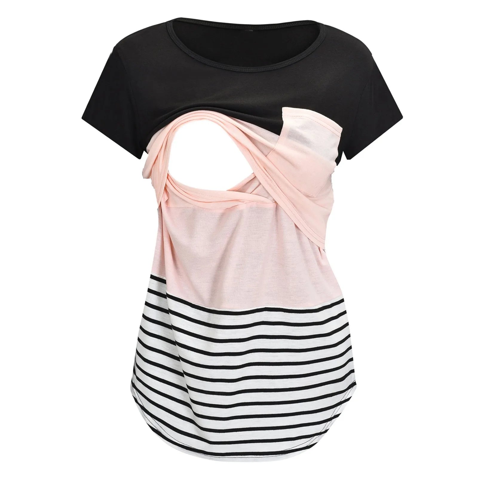 Striped Comfort Nursing Tee for Maternity Bliss ATHLEXES