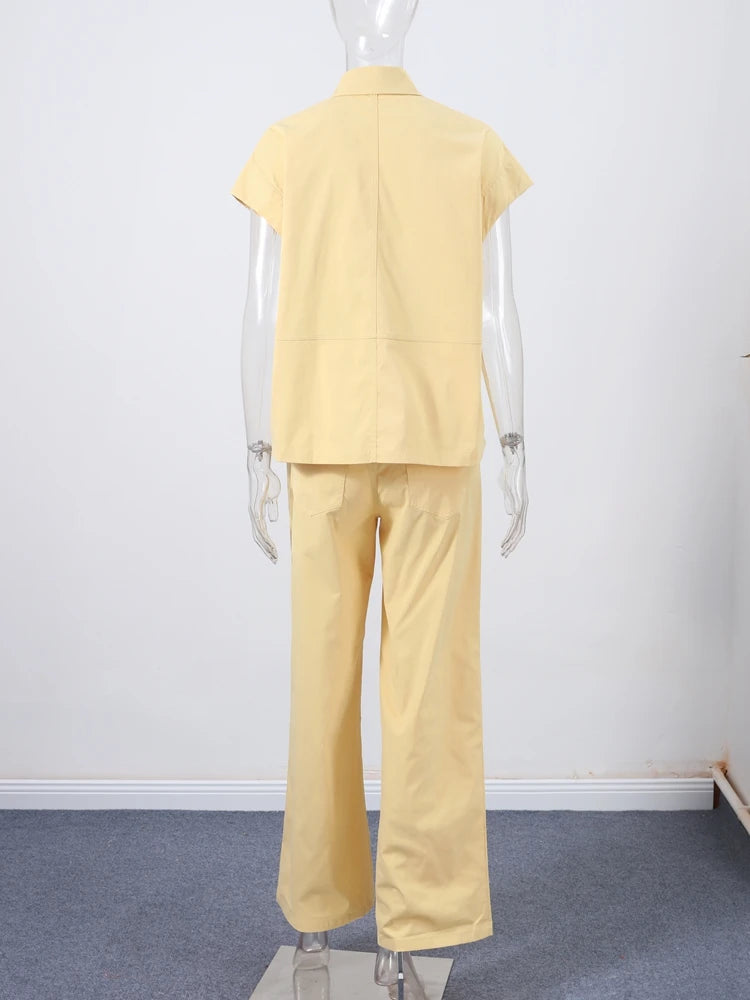 Chic Summer Vest and Wide Leg Pants Set ATHLEXES