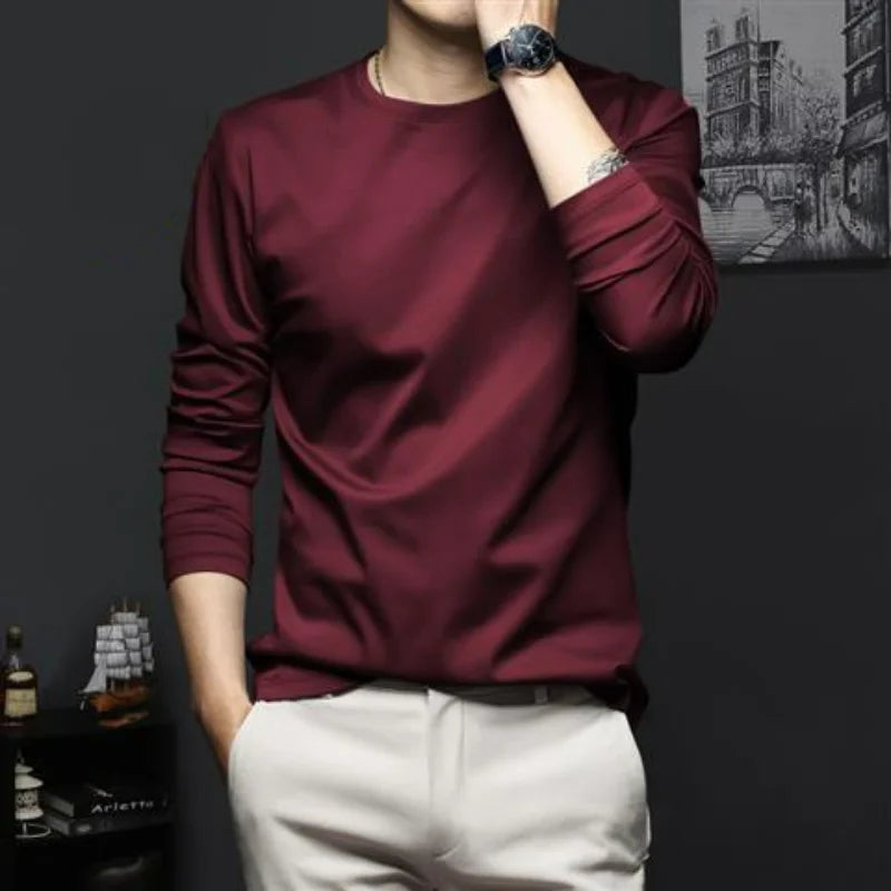 Autumn New Promotion Ice Silk Men's V-Neck Casual Top 2023 ATHLEXES