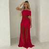 Chic Off-Shoulder Mesh Maxi Dress for Women ATHLEXES