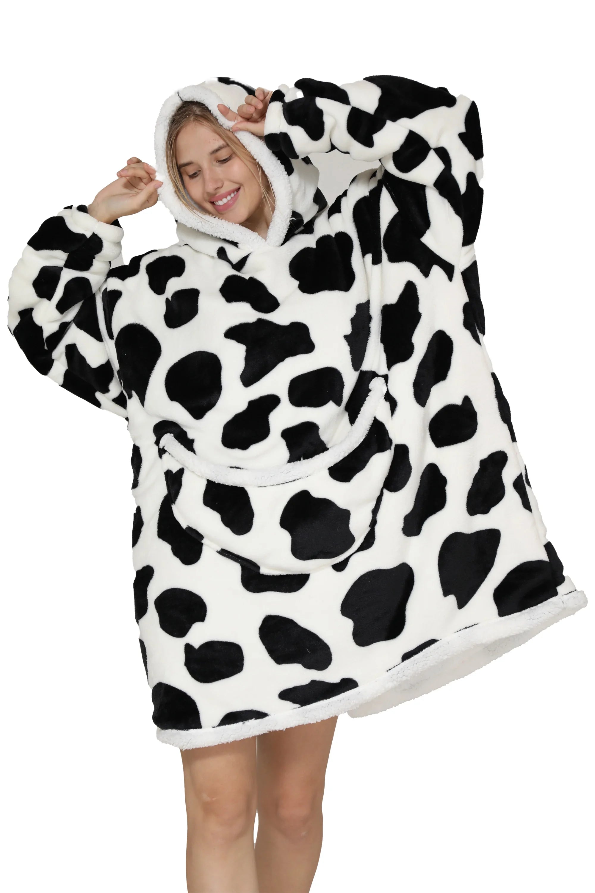 CozyNest Oversized Flannel Hoodie Blanket ATHLEXES