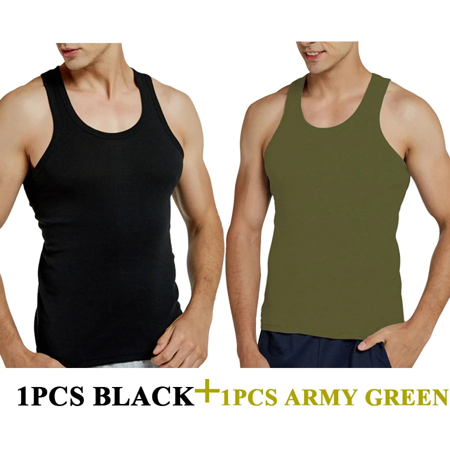 SummerFit Men's Cotton Sleeveless Gym Top ATHLEXES