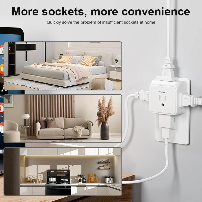 PUJIAMX Premium 5-Socket Surge Protector Strip ATHLEXES