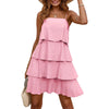 Chic Ruffle Tiered Chiffon Mini Dress for Summer ATHLEXES