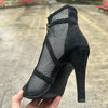 Hollow Mesh Peep Toe Stilettos: Summer High Heel Fashion ATHLEXES