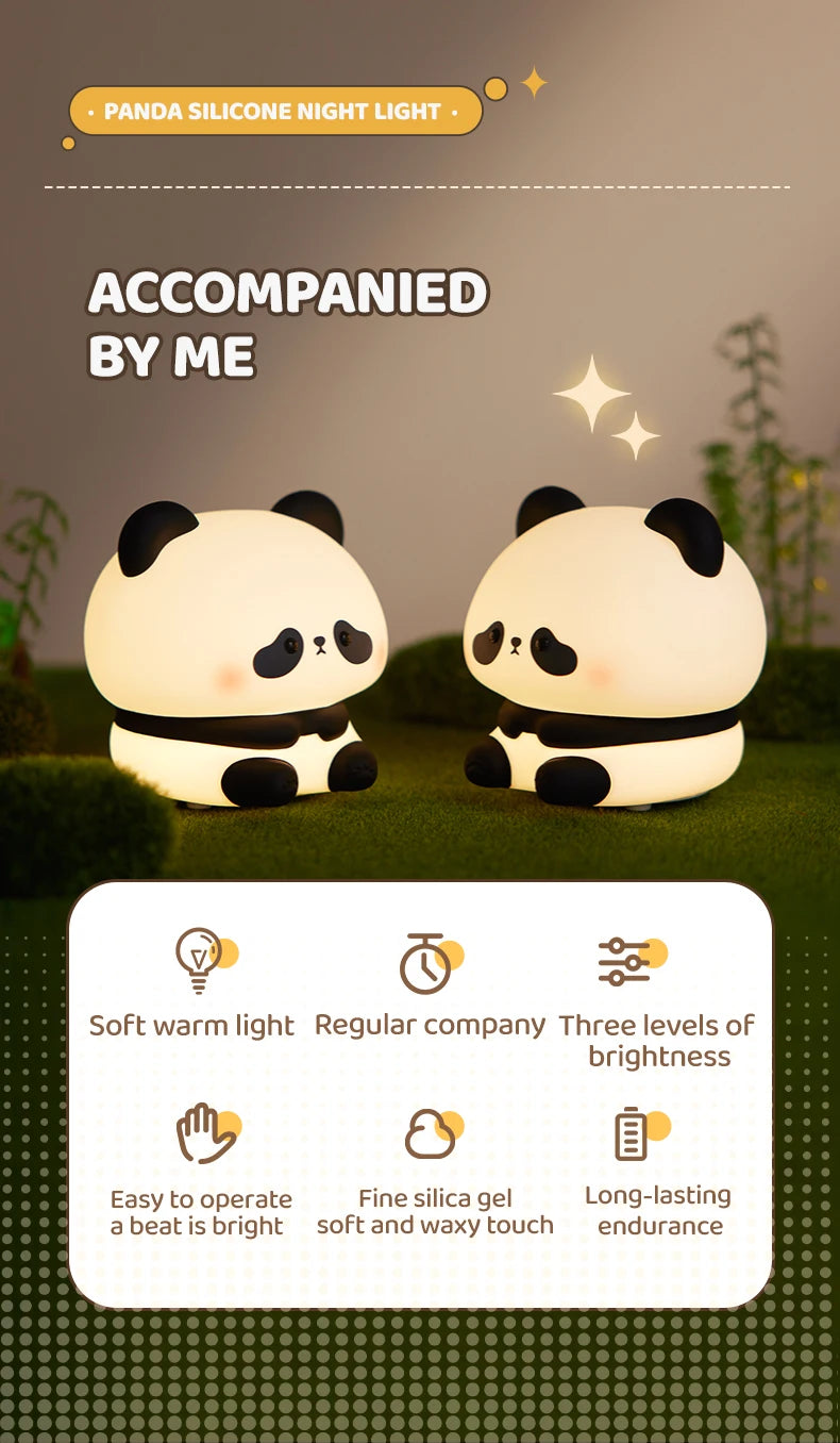 Panda Glow LED Night Light for Kids' Rooms ATHLEXES