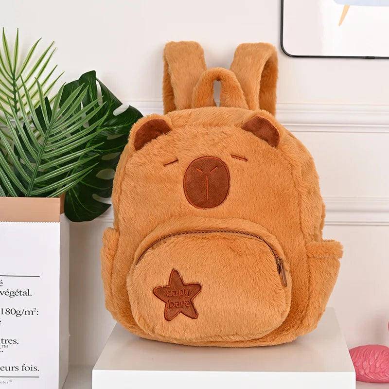Kawaii Capybara Plush Backpack for Kids ATHLEXES