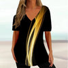 WaveCurve 3D Print V-Neck Tee ATHLEXES