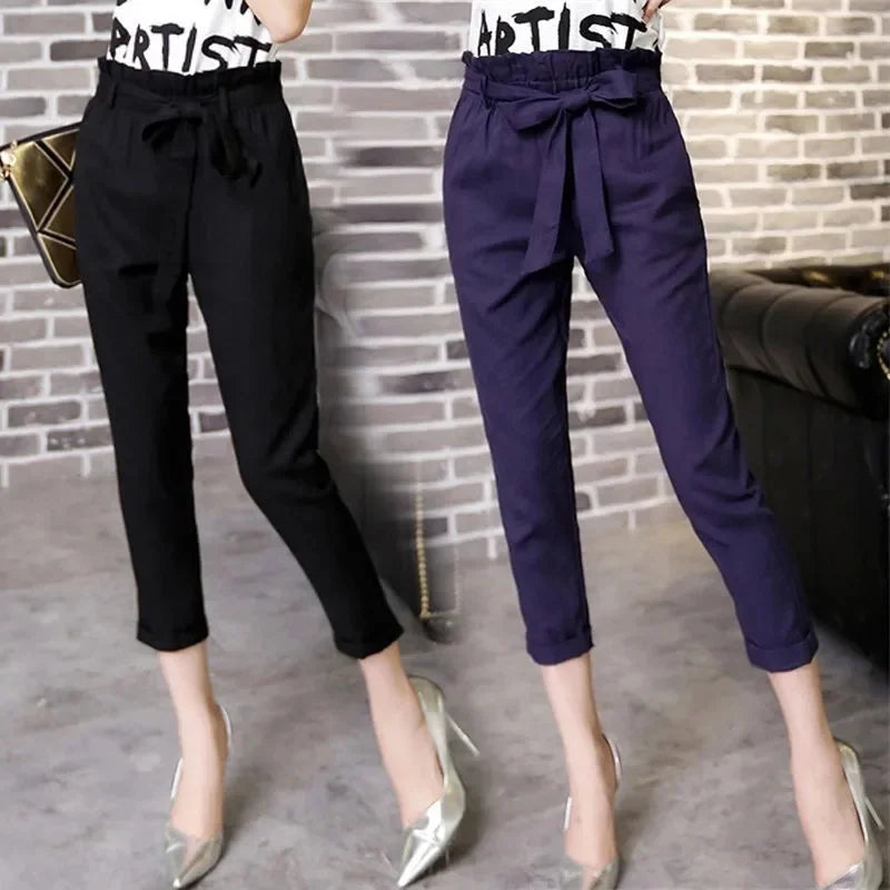 ChicHigh Waist Butterfly Knot Linen Pants ATHLEXES