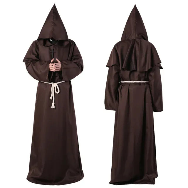 Medieval Monk Cowl Robe Halloween Cosplay Cloak ATHLEXES