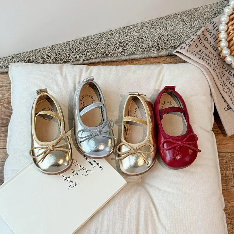 Korean Princess Bow Leather Shoes for Girls 2024 ATHLEXES