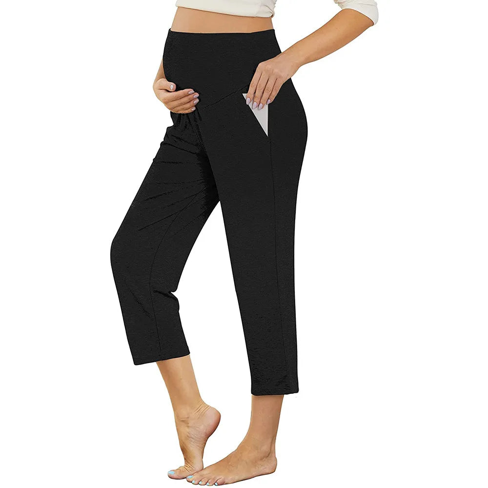 ComfortFit Maternity Yoga Capris with Pockets ATHLEXES