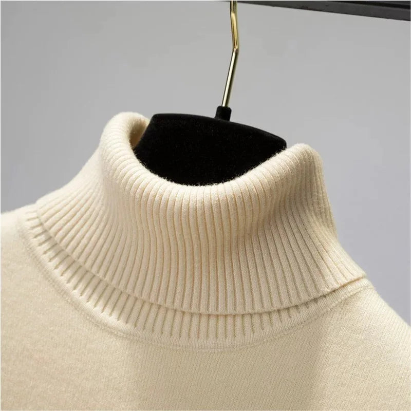 Turtleneck Winter Sweater Women Elegant Thicken Velvet Lined Warm Sueter Knitted Pullover Slim Tops Jersey Knitwear Jumper New ATHLEXES