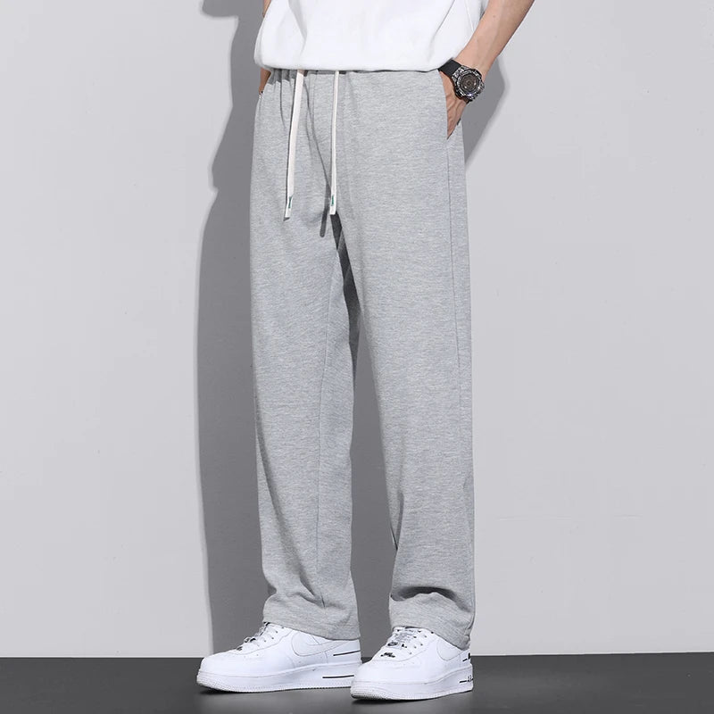 Men's Gray Khaki Wide Leg Leisure Trend Summer Pants ATHLEXES