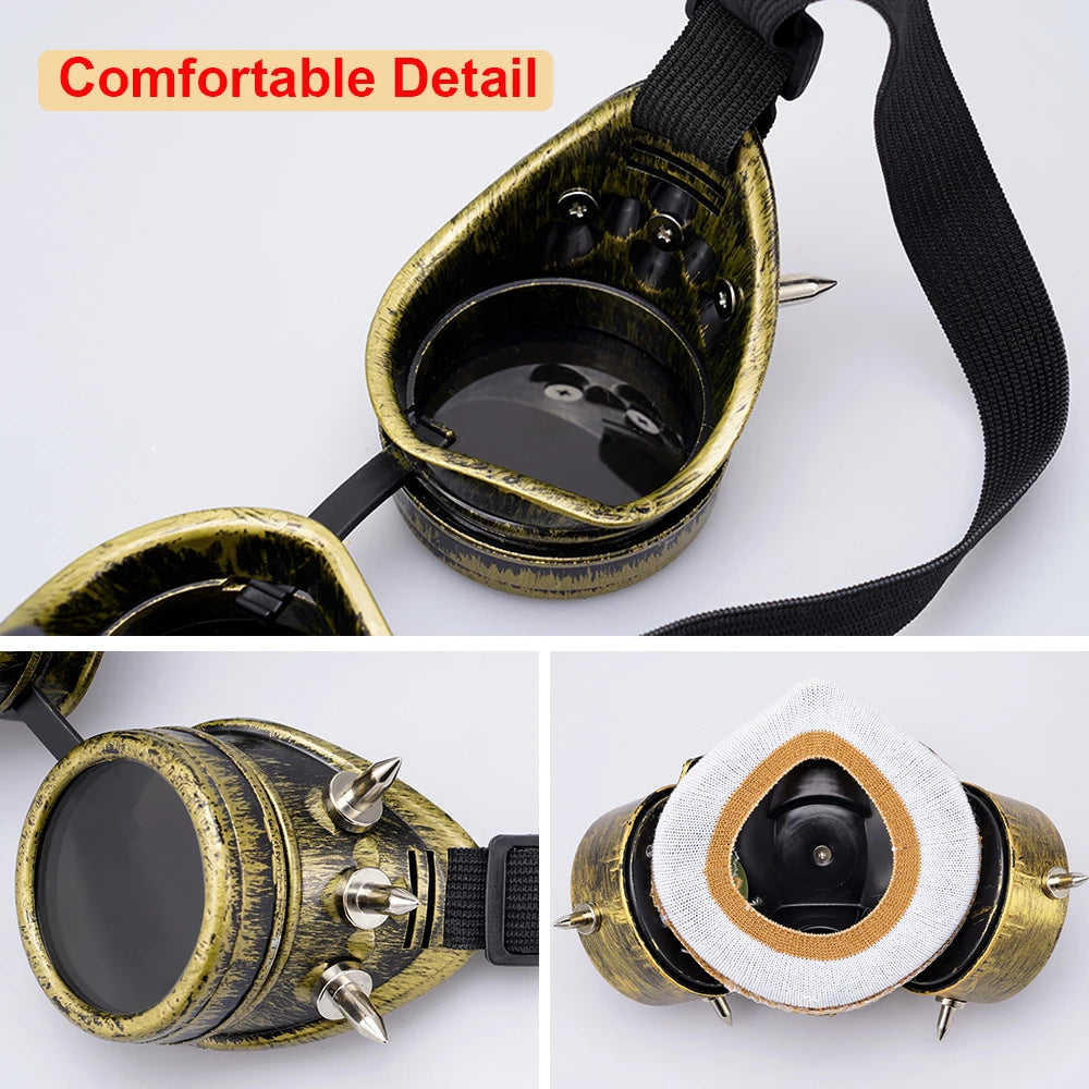 Gothic Steampunk Gas Mask with Goggles for Cosplay ATHLEXES