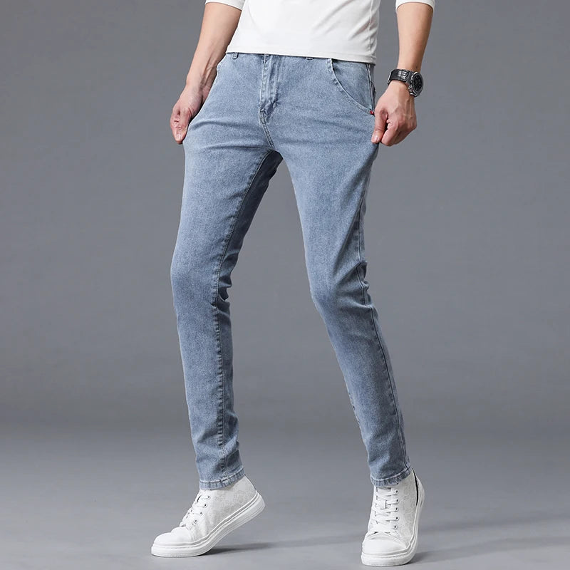 Classic Slim Stretch Black & Dark Gray Men's Jeans Trousers ATHLEXES