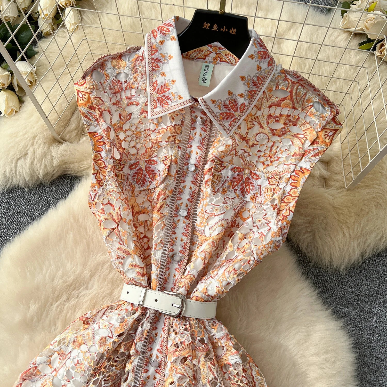 Chic Retro Sleeveless Belted Midi Dress ATHLEXES