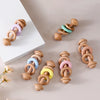 EcoBaby Wooden Rattles and Silicone Teether Set for Infants ATHLEXES