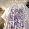 Graffiti Bear Space Print Oversized Women's T-Shirt ATHLEXES